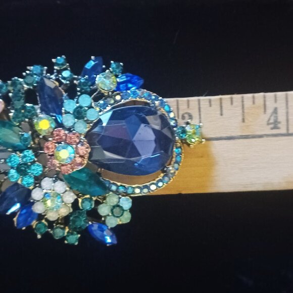 Brooch Multi Colored 3" Gorgeous - Picture 4 of 4